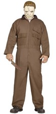 Official Michael Myers Halloween Mens Adult Boiler Suit & Latex Mask & Hair