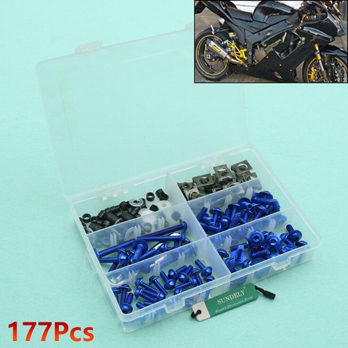 Blue fairing bolts kit - blue,