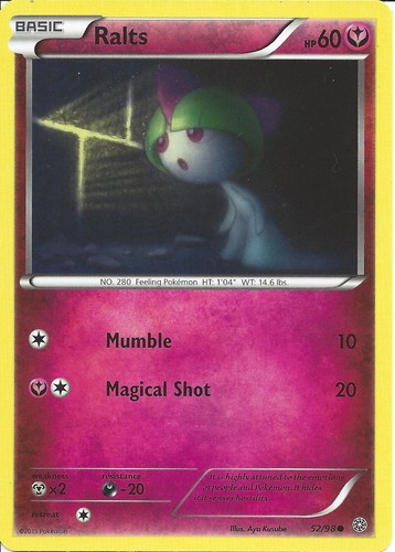 Ralts common card - 52/98,