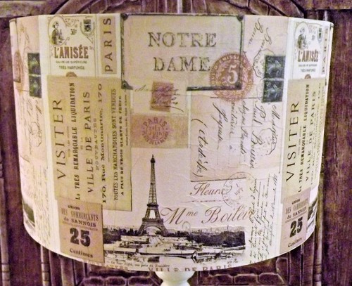 Vintage paris tickets - paris, lamp