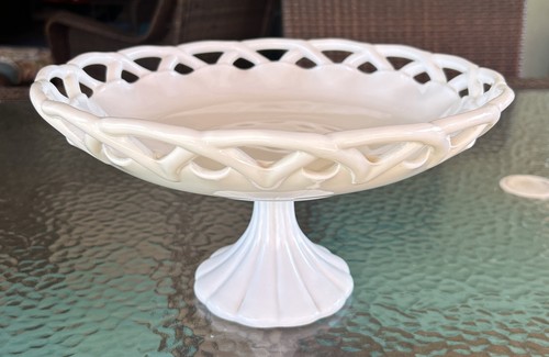 Vtg milk glass pedestal - vtg,