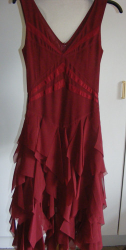 Vintage dark red silk chiffon