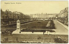 BRIGHTON  POSTCARD, -  REGENCY SQUARE  BRIGHTON SUSSEX  1913