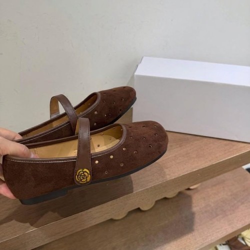 Brown suede cutout mary jane - brown,