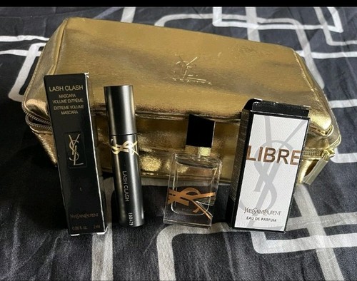 Ysl beauty gold makeup bag - beauty,