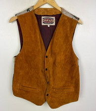 Real Suede Leather Waistcoat Vest Small 38" Men`s Gilet Native American Western