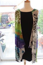 Kali Orea Size 12 Black And Multicoloured Drape Dress