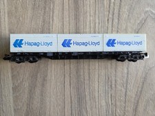 Minitrix N Gauge Container Wagon With 3 X Hapag-Lloyd 20ft Containers 
