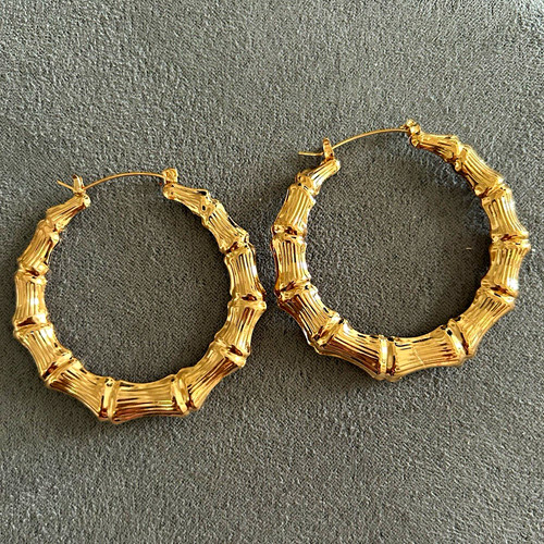 Gold tone bamboo - tone, large