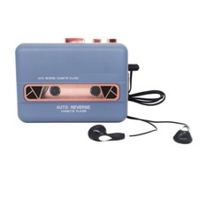 Walkman Cassette Player Headphones Class Portable - Blue/Gold C12