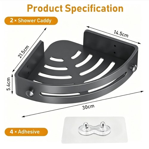 Tier corner shower - corner, rack