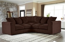 Jumbo Cord Scatter Back 2c2 Corner Sofa/ Grey/ Black/ Coffee/ Chocolate/ Mink
