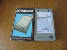 SCRIBE 654 TWINLOCK SALES RECEIPT PORTABLE REGISTER PLUS SOME SALES RECEIPTS