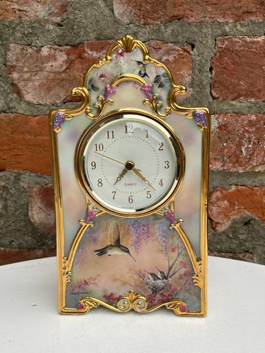 Porcelain quartz mantel clock - mantel,