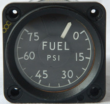 Smiths Aircraft Fuel AC Ratiometer Pressure Indicator, Range: 0-75 PSI [1R1B]