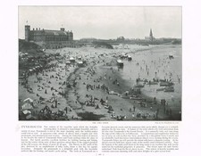 Tynemouth The Long Sands Tyne & Wear Antique Old Picture Print 1900 ROC#206