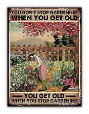 Funny Woman Gardening Metal