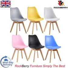 Set of 1/2/4 Tulip Dining Chairs Designer Chairs Wooden Home Office Kitchen