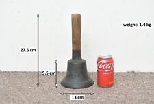 old Traditional Brass School desk reception  Hand Bell with Wooden Handle