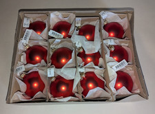 Vintage Christmas Red Glass Baubles x 12