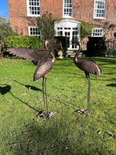 Metal copper heron garden - copper,
