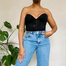 Zara Black Velvet Lace Corset