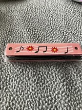 16 Hole Kids Boys Girls Harmonica Music Instrument for Children Wooden UK Pink