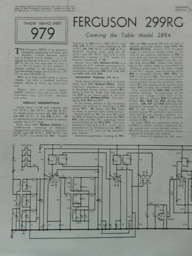 Ferguson 299rc 289a valve - 299rc, 6