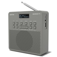 DAB+ FM Radio with Bluetooth Rechargeable Battery - Azatom Sonance T4 Grey (R)