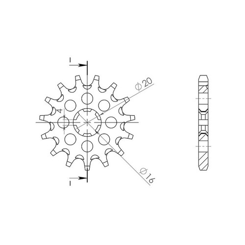 Sgr pinion p428 d14 fit - s+2, ac