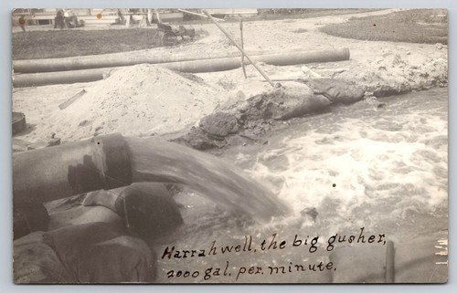 Rppc antique pedal car harrah - rppc,