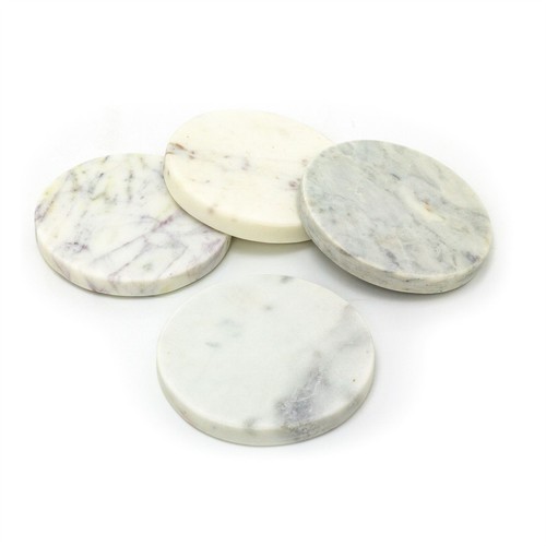 Set white marble coasters - set,