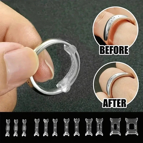 12pcs clear ring - clear, size