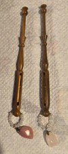 Beautiful Pair Of Single Mother & Baby Dark Wood Lace Bobbins