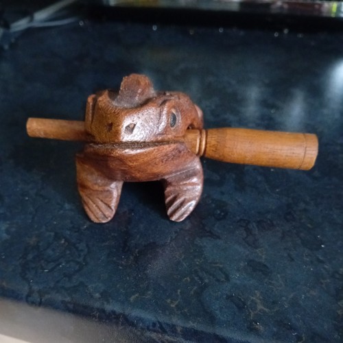 Wooden frog guiro - frog, croaking