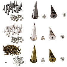 Spike Long Cone Punk Studs Rivets 29x10mm for Leathercrafts Clothes Shoes 100pcs