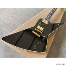 Explorer Custom Black Guitar Ebony Fingerboard,Stainless Steel Frets Ball Ends