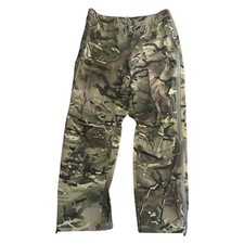 Vintage Army Trousers Waterproof Camo Over Trousers Military Green Mens Medium