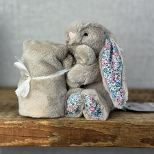 Jellycat Bashful Blue Beige Blossom Bunny Blue Soother - New Without Tags (#2)