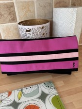 YSL parfum Clutch Bag Black/pink stripe Evening wedding prom limited edition NEW