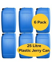 6x 25 LITRE PLASTIC WATER CONTAINER CARRIER FOOD DRUM JERRYCAN JERRICAN