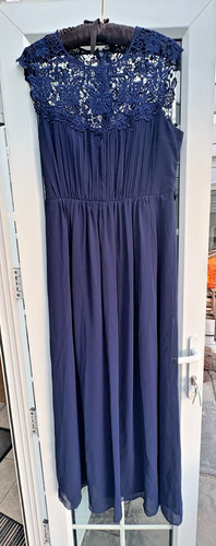 Navy blue lace maxi - blue,
