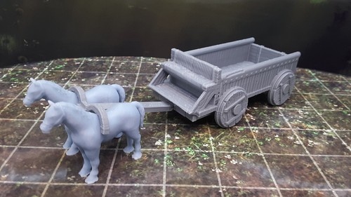 Horse wagon cart - horse, 28mm