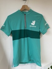 Deliveroo Cycle T-Shirt Mens Size Small S Teal Top Rear Pockets Activewear