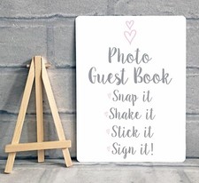 A5 Photo Guest Book Wishing Tree Metal Table Sign Wedding Party 