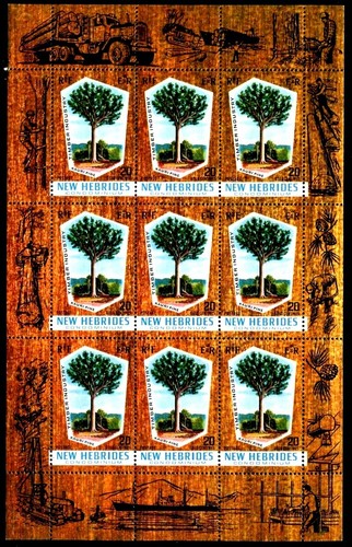 New hebrides 132 mnh timber - 132,, mnh,