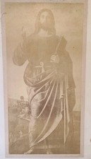 LARGE ANTIQUE 19TH CENTURY ALBUMEN PHOTOGRAPH JESUS UNKNOWN PHOTOGRAPHER