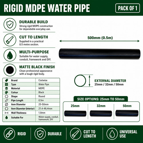 Mdpe pipe 25mm 32mm 50mm - 25mm,