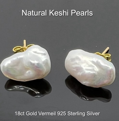 Natural keshi pearl earrings - natural,