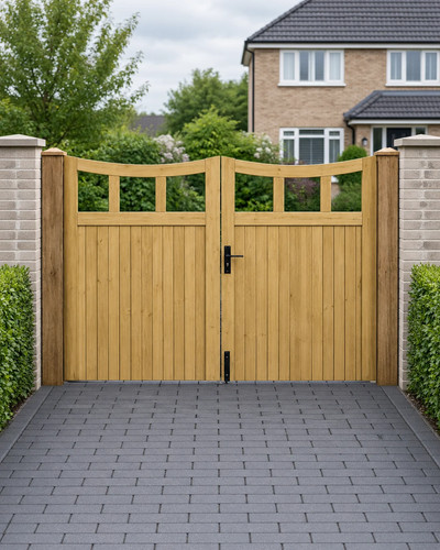 Cottage double driveway gates - double,